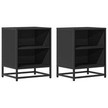 Nachtkastjes 2 st 40x31x50 cm bewerkt hout en metaal zwart