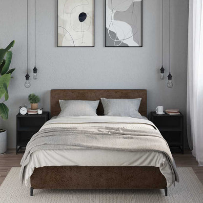 Nachtkastjes 2 st 40x31x50 cm bewerkt hout en metaal zwart