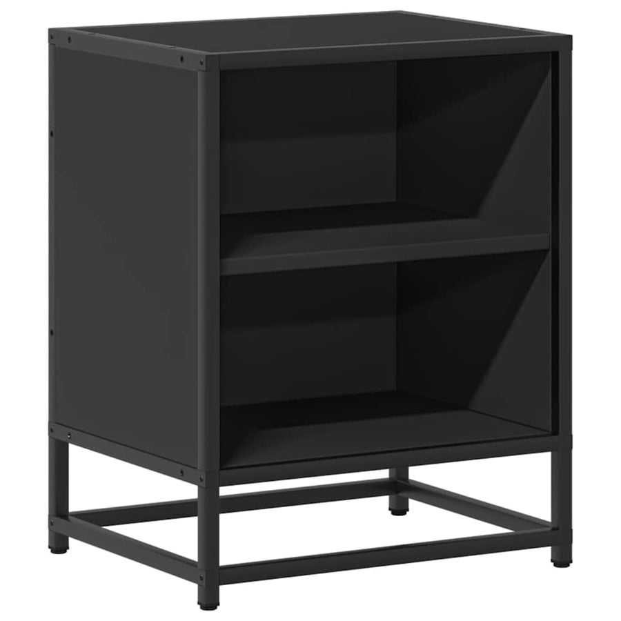 Nachtkastjes 2 st 40x31x50 cm bewerkt hout en metaal zwart
