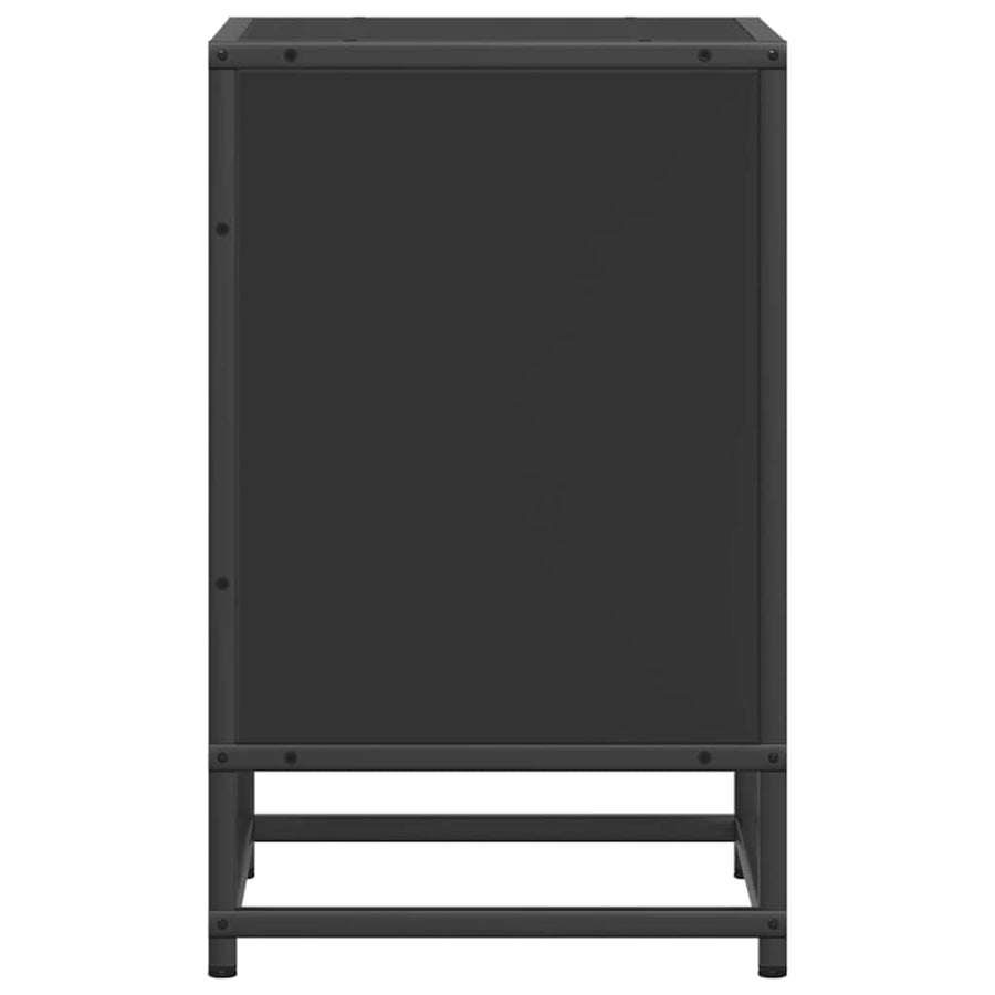 Nachtkastjes 2 st 40x31x50 cm bewerkt hout en metaal zwart