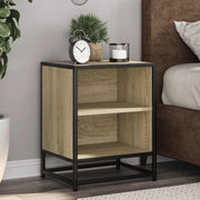 Bedside table 40x31x50 cm engineered wood and metal Sonoma oak