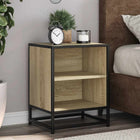 Nachtkastjes 2 stuks 40x31x50 cm bewerkt hout metaal