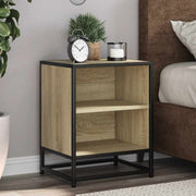 Nachtkastjes 2 stuks 40x31x50 cm bewerkt hout metaal