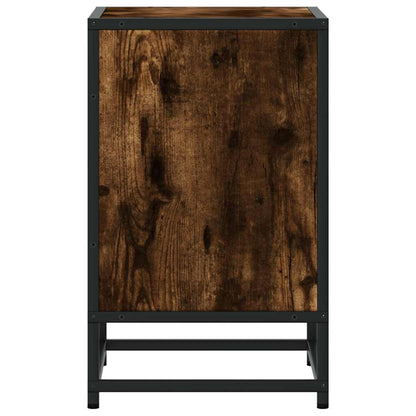 Nachtkastje 40x31x50 cm bewerkt hout en metaal gerookt eiken