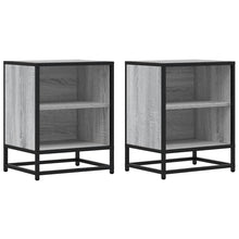 Nachtkastjes 2 st 40x31x50 cm bewerkt hout&metaal grijs sonoma