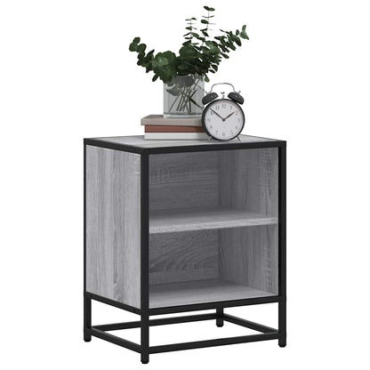 Nachtkastjes 2 st 40x31x50 cm bewerkt hout&metaal grijs sonoma