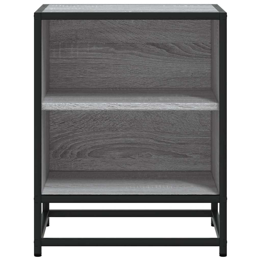 Nachtkastjes 2 st 40x31x50 cm bewerkt hout&metaal grijs sonoma