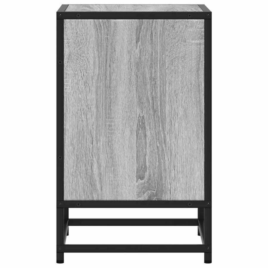 Nachtkastjes 2 st 40x31x50 cm bewerkt hout&metaal grijs sonoma