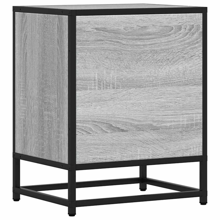 Nachtkastjes 2 st 40x31x50 cm bewerkt hout&metaal grijs sonoma