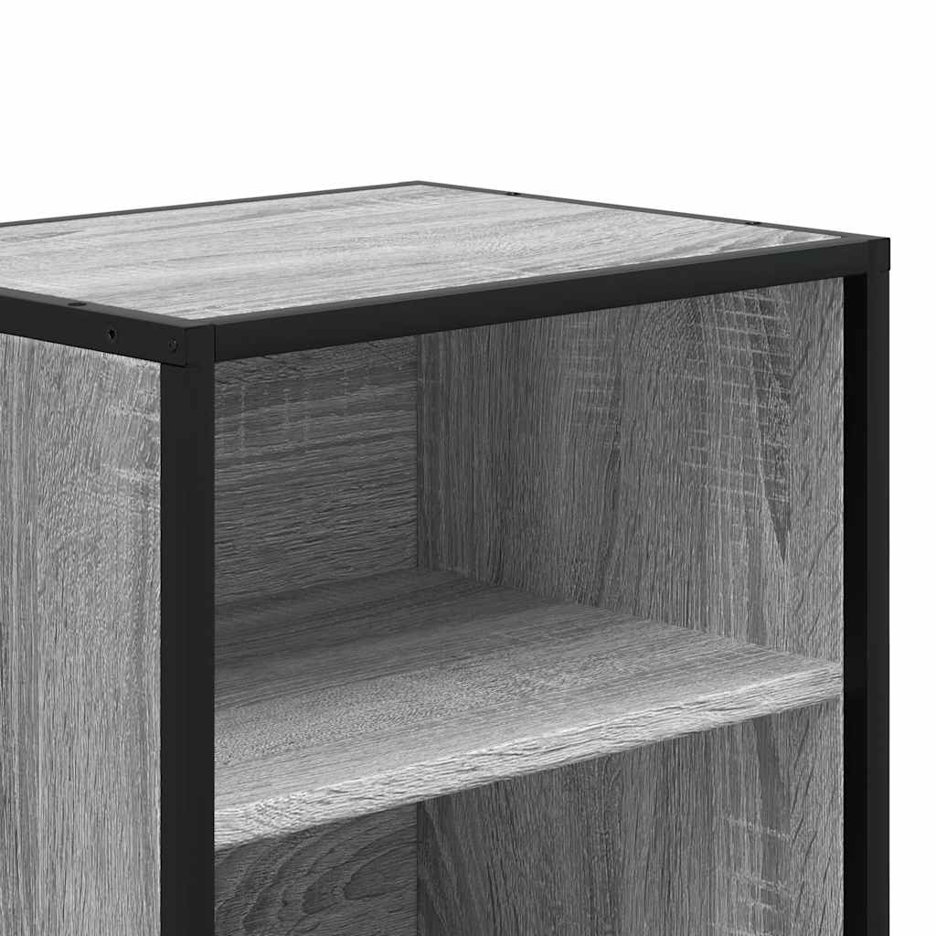 Nachtkastjes 2 st 40x31x50 cm bewerkt hout&metaal grijs sonoma