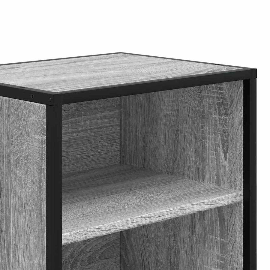 Nachtkastjes 2 st 40x31x50 cm bewerkt hout&metaal grijs sonoma
