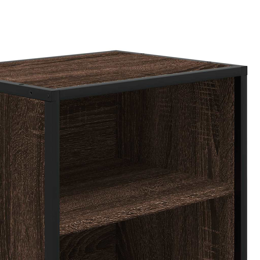 Nachtkastjes 2 st 40x31x50cm bewerkt hout en metaal bruin eiken