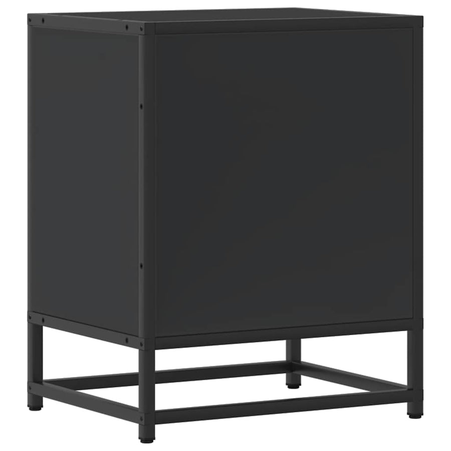 Nachtkastjes 2 st 40x31x50 cm bewerkt hout en metaal zwart