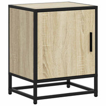Nachtkastje 40x31x50 cm bewerkt hout en metaal sonoma eiken