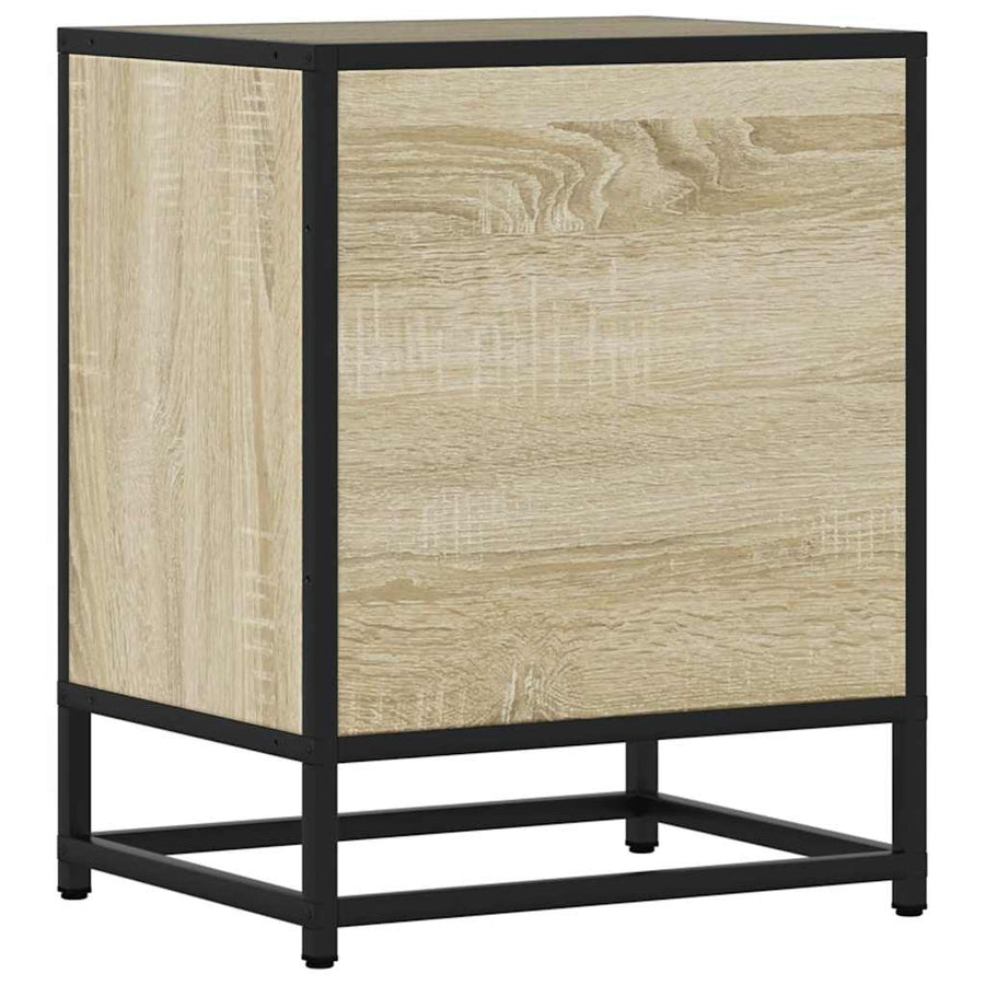 Nachtkastje 40x31x50 cm bewerkt hout en metaal sonoma eiken