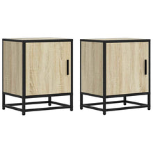 Nachtkastjes 2st 40x31x50cm bewerkt hout en metaal sonoma eiken