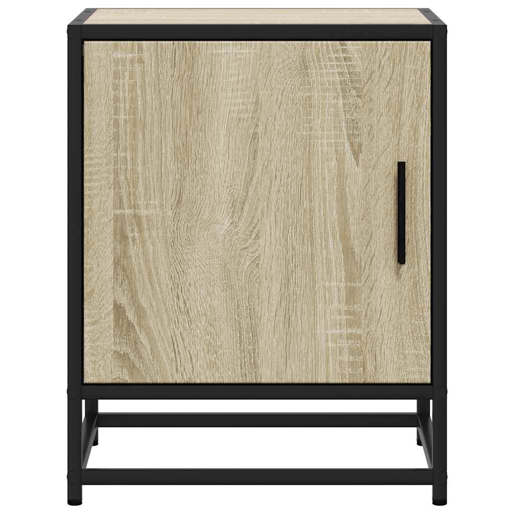 Nachtkastjes 2st 40x31x50cm bewerkt hout en metaal sonoma eiken