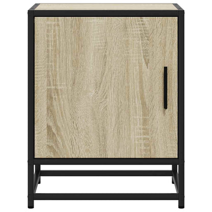 Nachtkastjes 2st 40x31x50cm bewerkt hout en metaal sonoma eiken