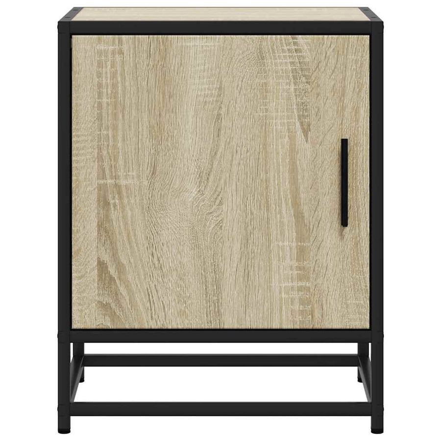 Nachtkastjes 2st 40x31x50cm bewerkt hout en metaal sonoma eiken