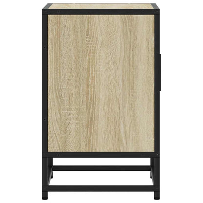 Nachtkastjes 2st 40x31x50cm bewerkt hout en metaal sonoma eiken