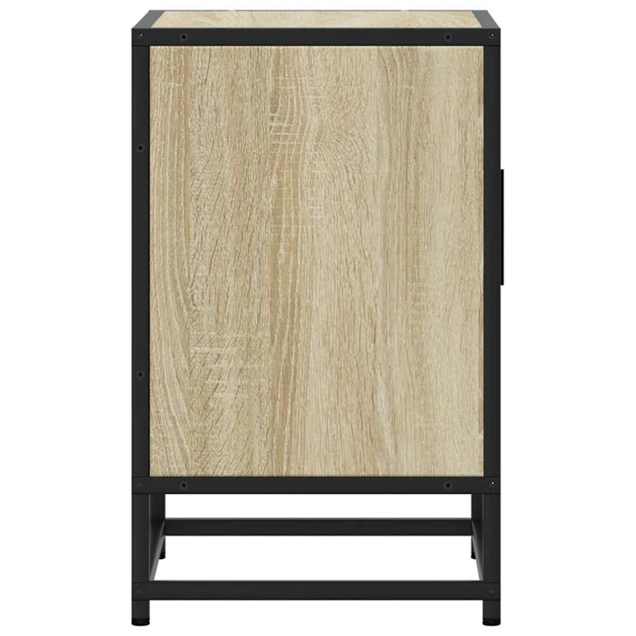 Nachtkastjes 2st 40x31x50cm bewerkt hout en metaal sonoma eiken