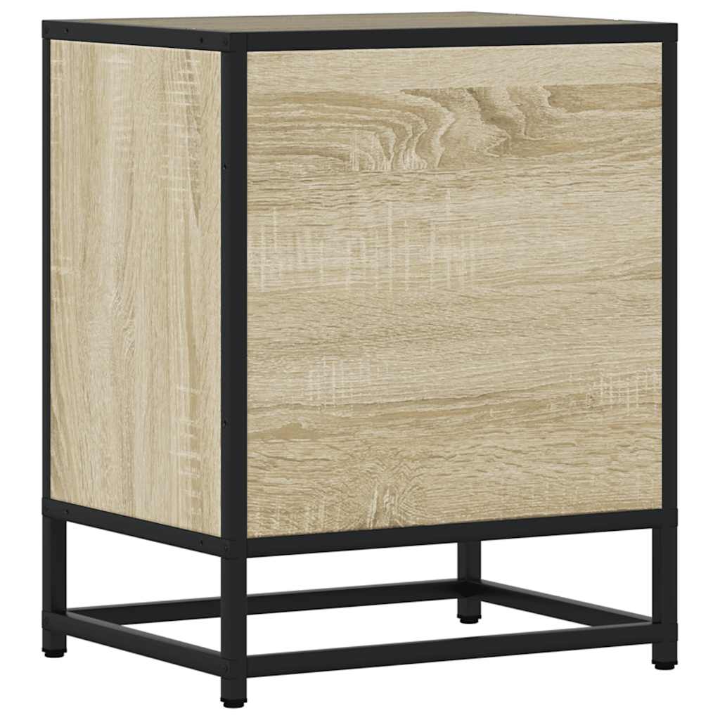 Nachtkastjes 2st 40x31x50cm bewerkt hout en metaal sonoma eiken