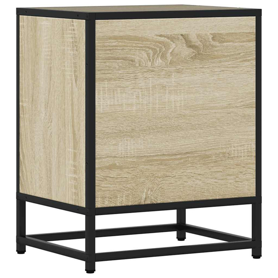 Nachtkastjes 2st 40x31x50cm bewerkt hout en metaal sonoma eiken