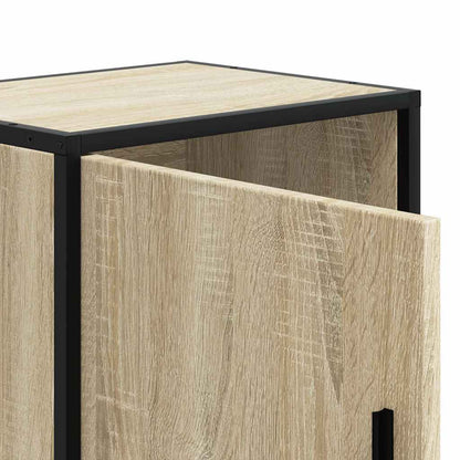 Nachtkastjes 2st 40x31x50cm bewerkt hout en metaal sonoma eiken
