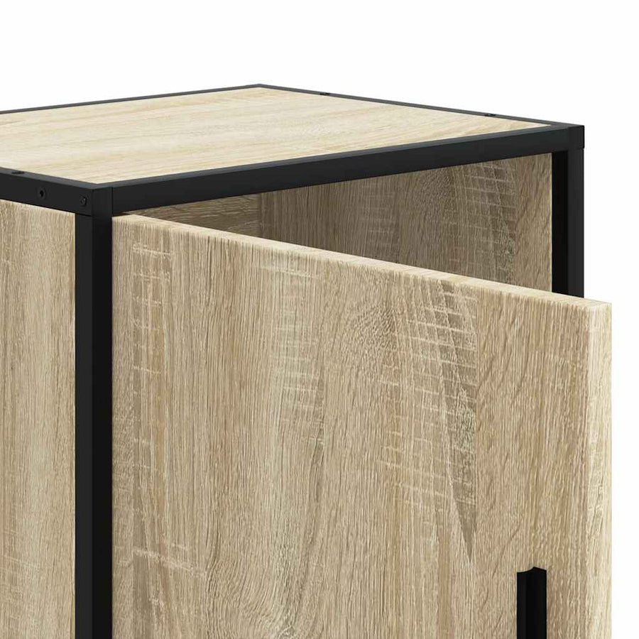 Nachtkastjes 2st 40x31x50cm bewerkt hout en metaal sonoma eiken