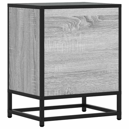Nachtkastje 40x31x50 cm bewerkt hout&metaal grijs sonoma eiken