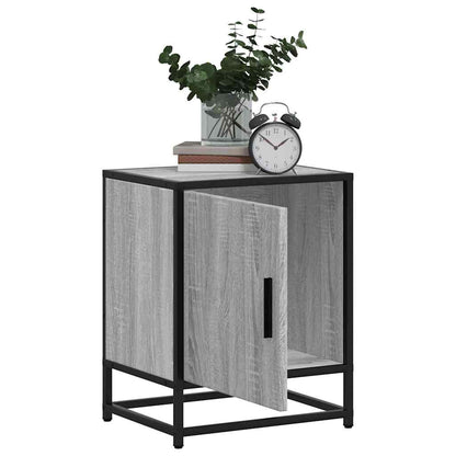 Nachtkastjes 2 st 40x31x50 cm bewerkt hout&metaal grijs sonoma