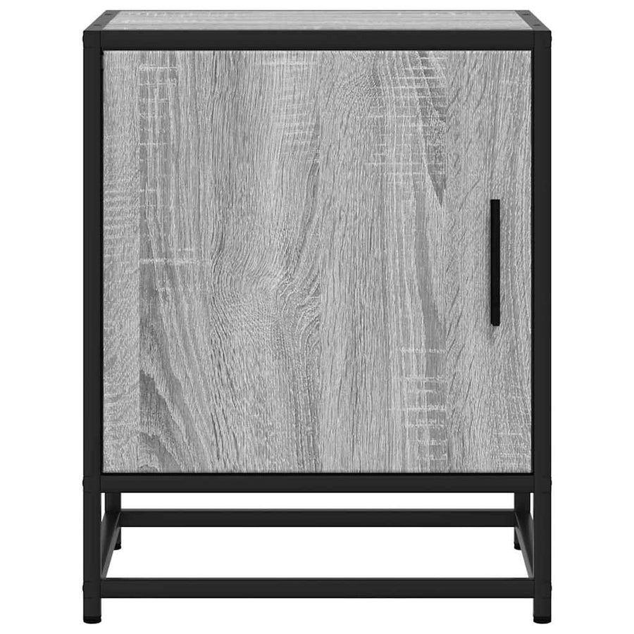 Nachtkastjes 2 st 40x31x50 cm bewerkt hout&metaal grijs sonoma