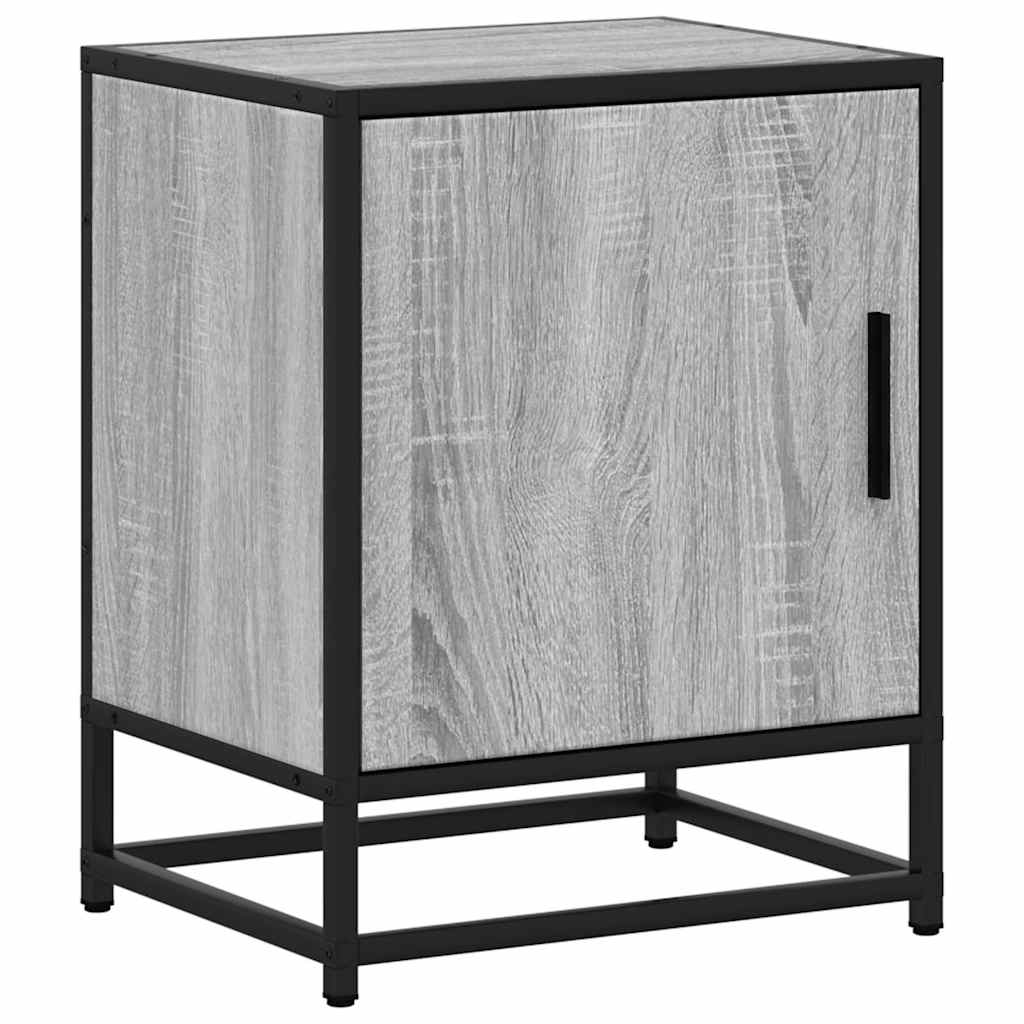 Nachtkastjes 2 st 40x31x50 cm bewerkt hout&metaal grijs sonoma