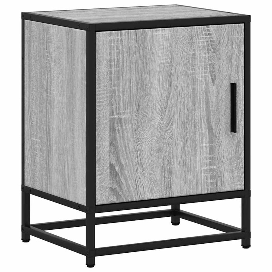 Nachtkastjes 2 st 40x31x50 cm bewerkt hout&metaal grijs sonoma