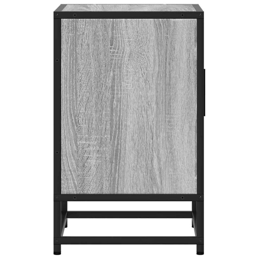 Nachtkastjes 2 st 40x31x50 cm bewerkt hout&metaal grijs sonoma