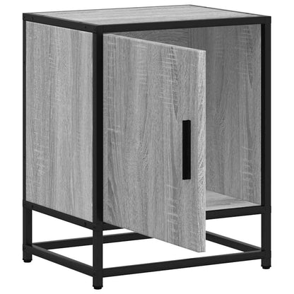 Nachtkastjes 2 st 40x31x50 cm bewerkt hout&metaal grijs sonoma