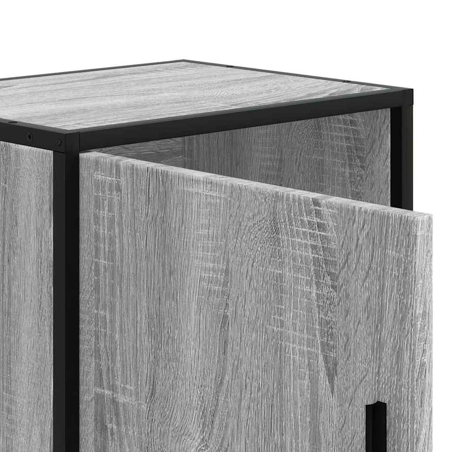 Nachtkastjes 2 st 40x31x50 cm bewerkt hout&metaal grijs sonoma