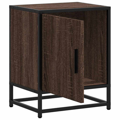 Nachtkastjes 2 st 40x31x50cm bewerkt hout en metaal bruin eiken