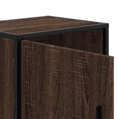 Nachtkastjes 2 st 40x31x50cm bewerkt hout en metaal bruin eiken