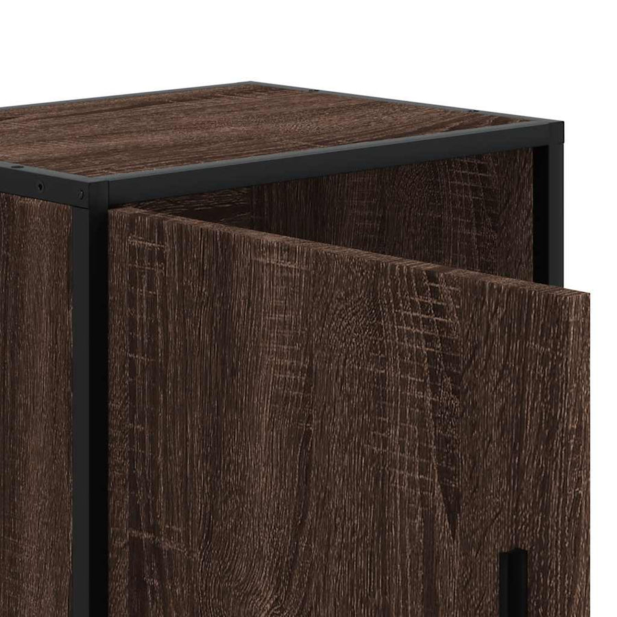 Nachtkastjes 2 st 40x31x50cm bewerkt hout en metaal bruin eiken