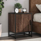 Nachtkastjes 2 stuks 40x31x50 cm bewerkt hout metaal bruin eiken