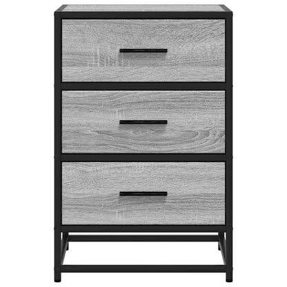 Nachtkastje 40x34,5x60cm bewerkt hout&metaal grijs sonoma eiken