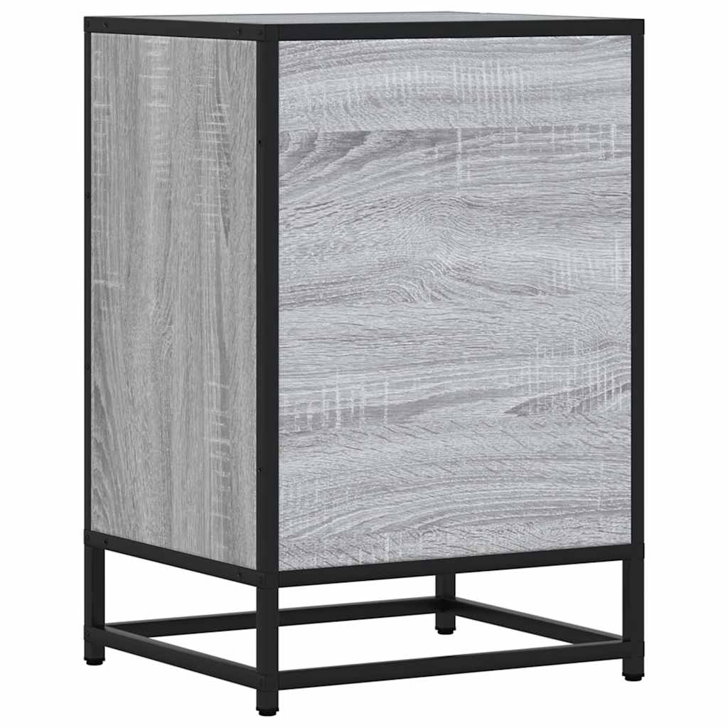 Nachtkastje 40x34,5x60cm bewerkt hout&metaal grijs sonoma eiken
