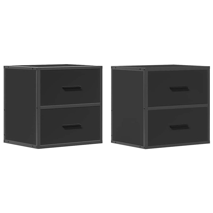 Nachtkastjes wandgemonteerd 2 st 40x31x39,5 cm zwart