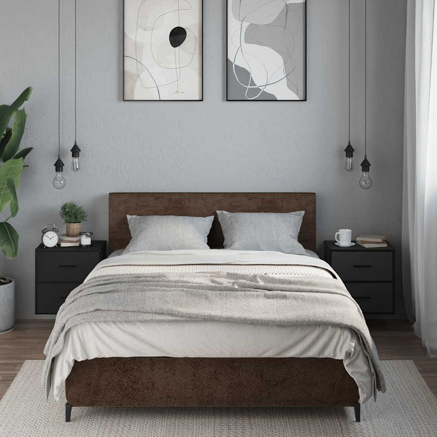 Nachtkastjes wandgemonteerd 2 st 40x31x39,5 cm zwart