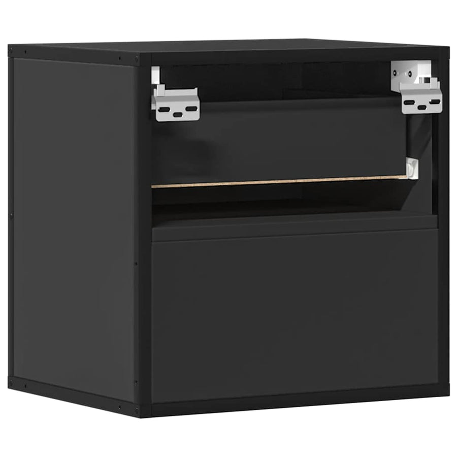 Nachtkastjes wandgemonteerd 2 st 40x31x39,5 cm zwart