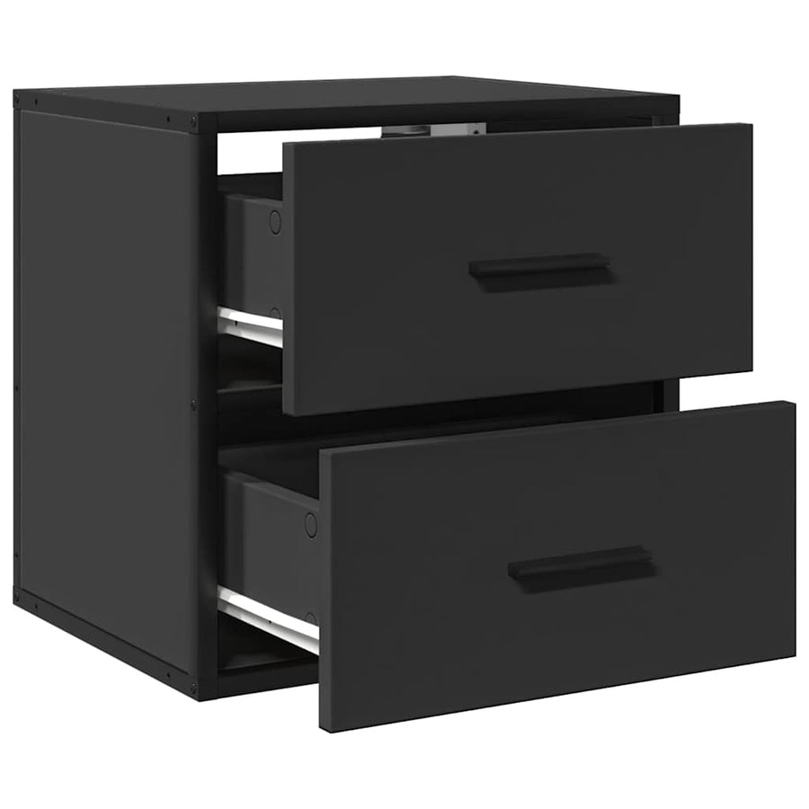 Nachtkastjes wandgemonteerd 2 st 40x31x39,5 cm zwart