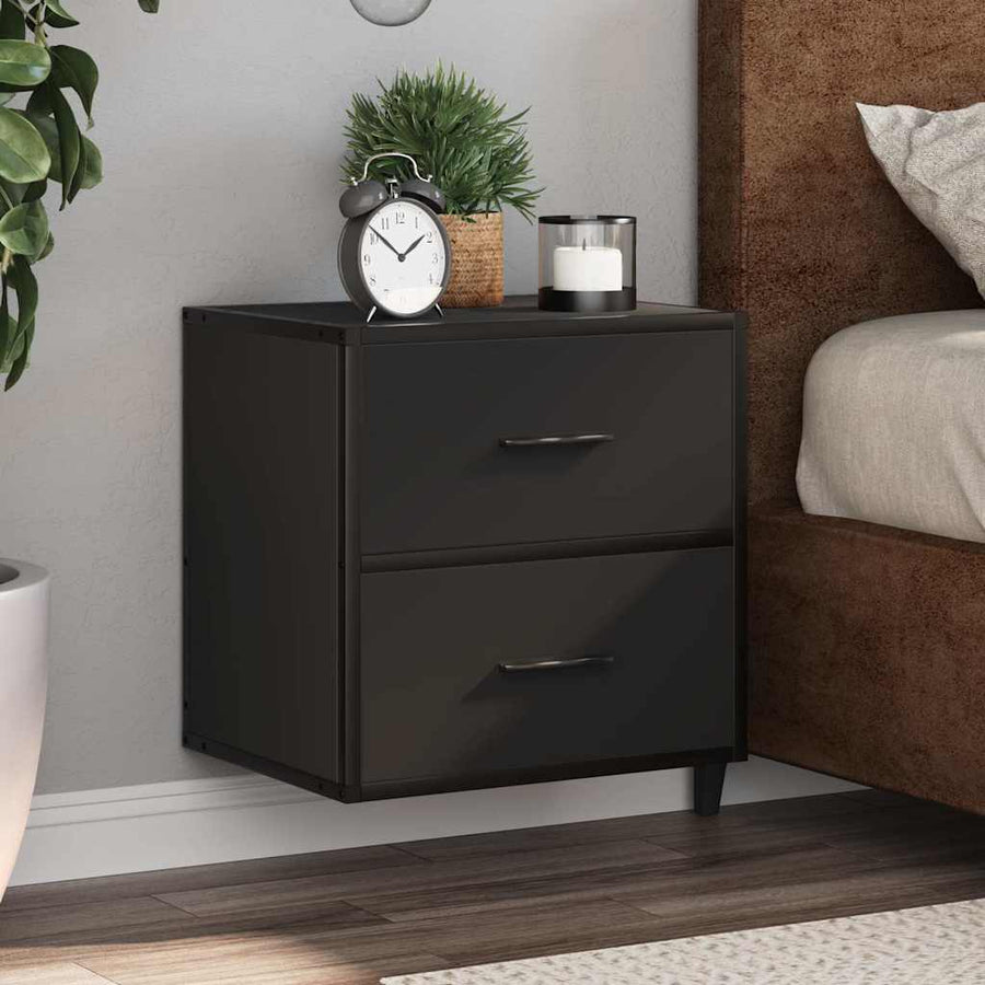Nachtkastjes wandgemonteerd 2 st 40x31x39,5 cm zwart