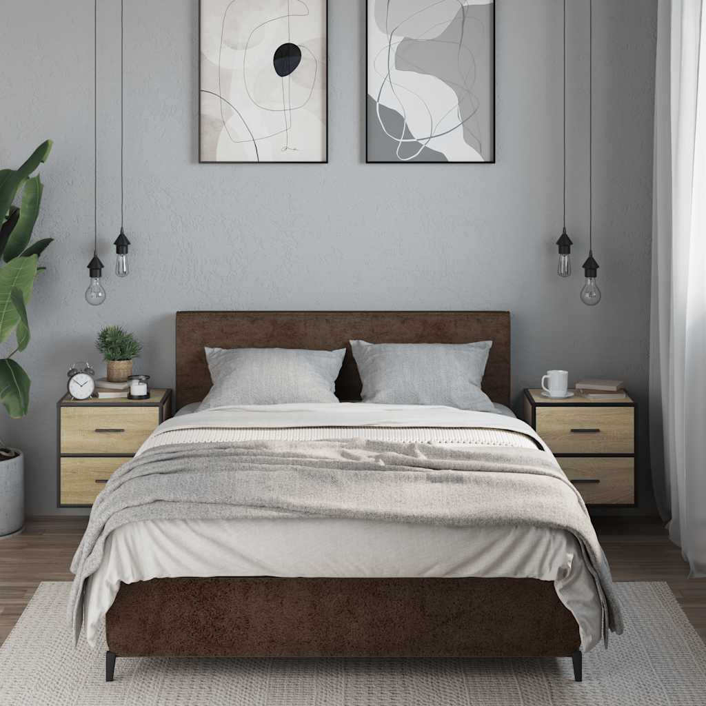 Nachtkastjes 2 st wandgemonteerd 40x31x39,5cm sonoma eikenkleur