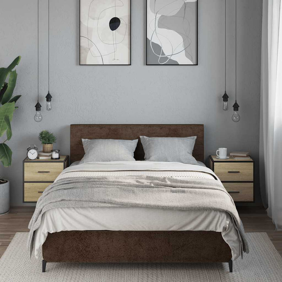 Nachtkastjes 2 st wandgemonteerd 40x31x39,5cm sonoma eikenkleur